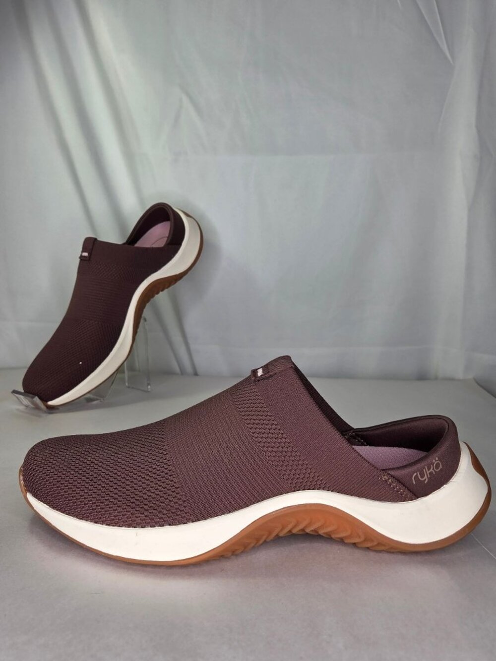 Ryka Encore Mule Slip on Shoes (Chicory Brown Knit Fabric) - Size 9.0 M